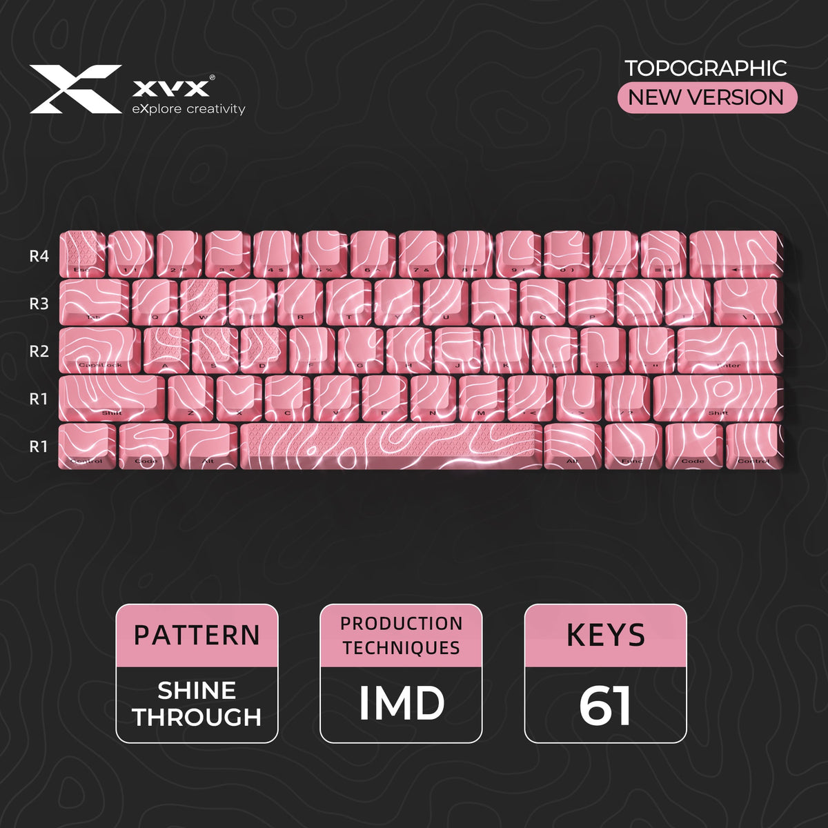 XVX IMD Topographic Shine-Through OEM Profile Keycap Set