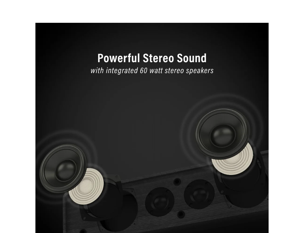 Crosley CR6046A Stave Bluetooth Turntable with Built-in Speakers, Black-NEW