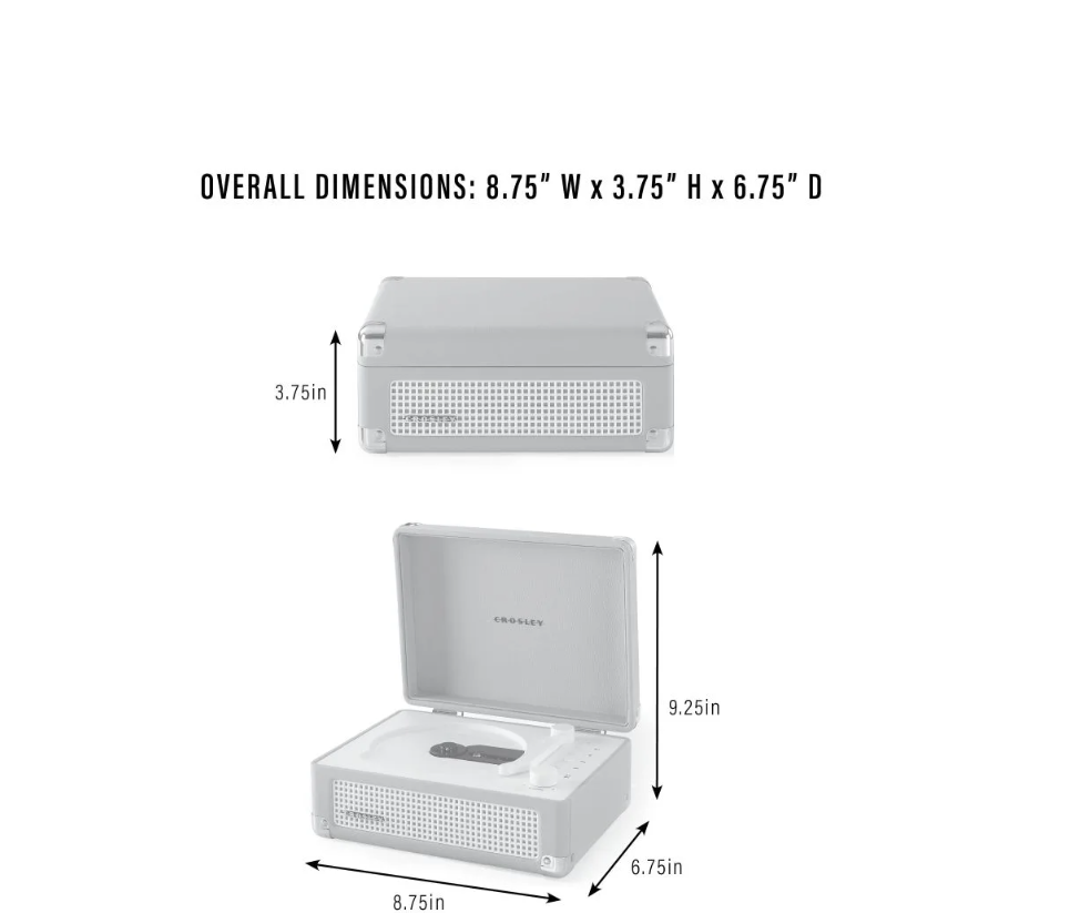 Crosley CR3505DP Cruiser Portable CD Player Retro Bluetooth Speakers, White Farmhouse -NEW