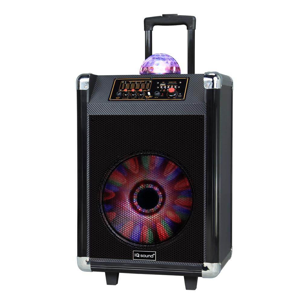 Portable Bluetooth Speaker 12' with Disco Ball Light IQ Sound