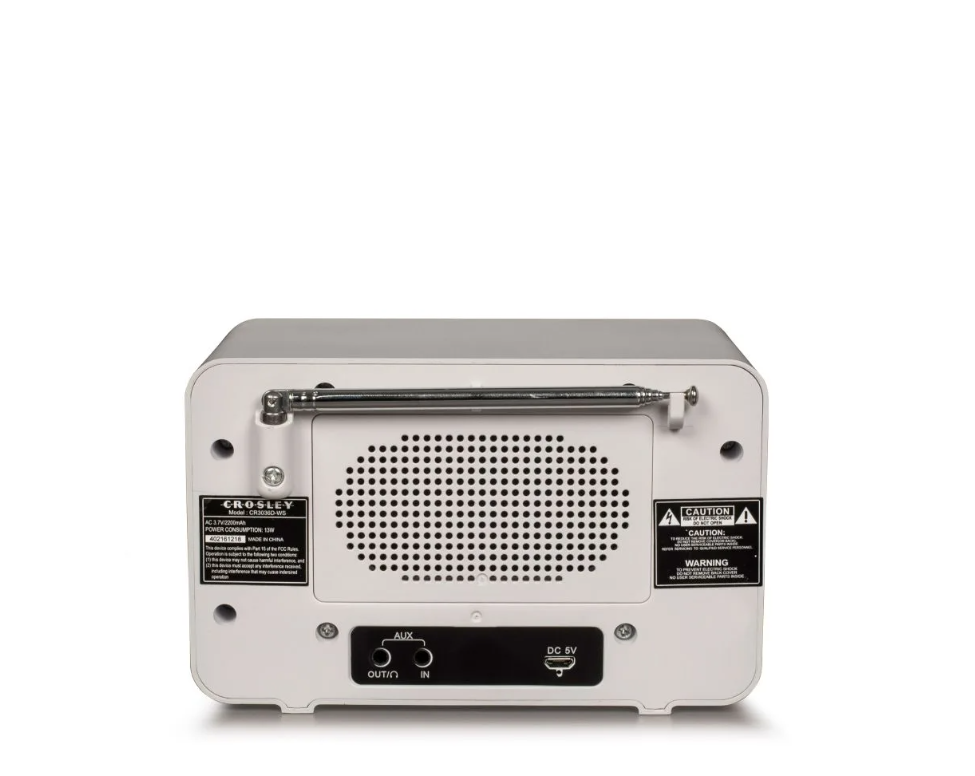 Crosley CR3036D Tribute AM/FM Radio with Built-In Bluetooth - White Sand-NEW