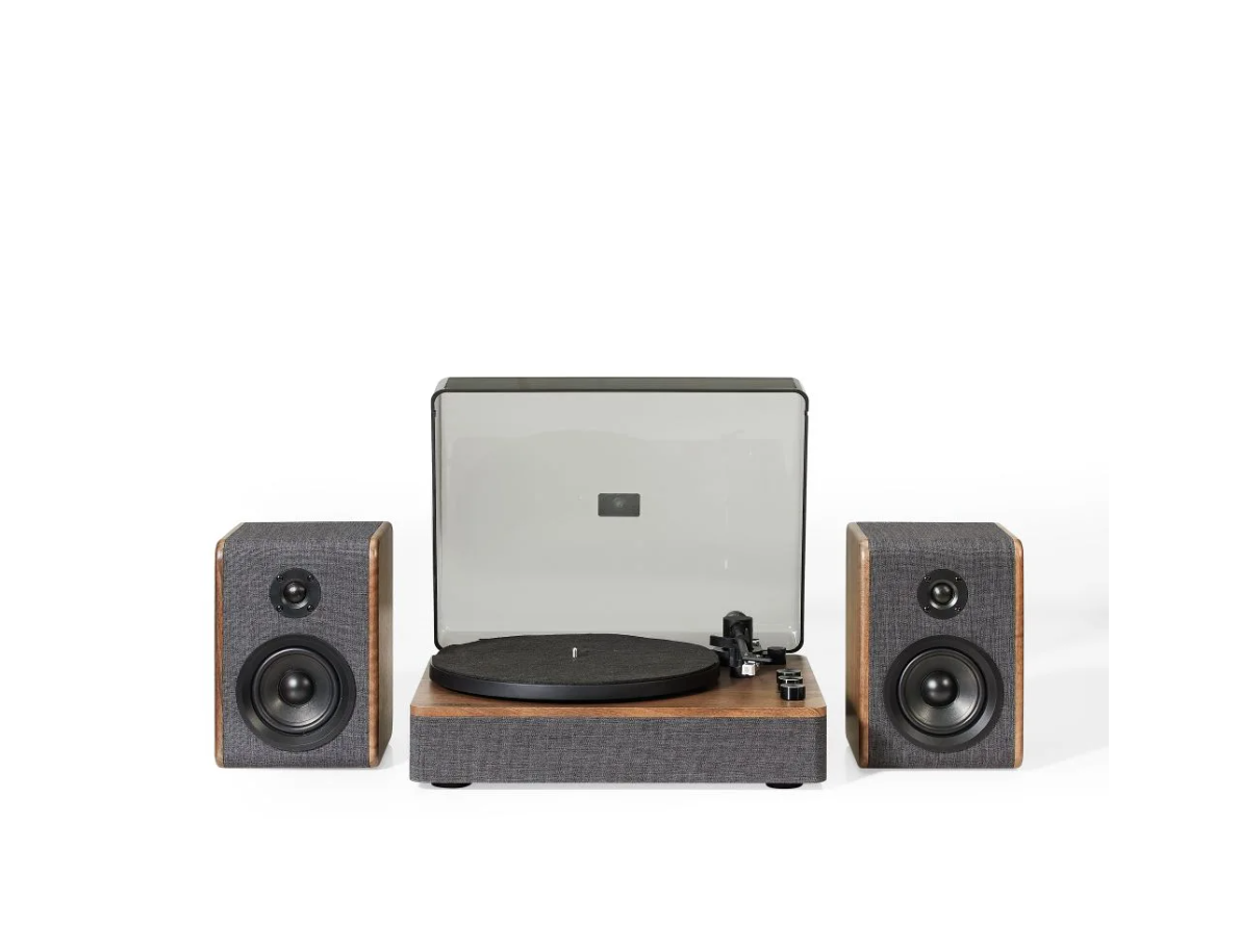 Crosley Nocturne 2-Speed Record Player With Speakers - Charcoal-NEW