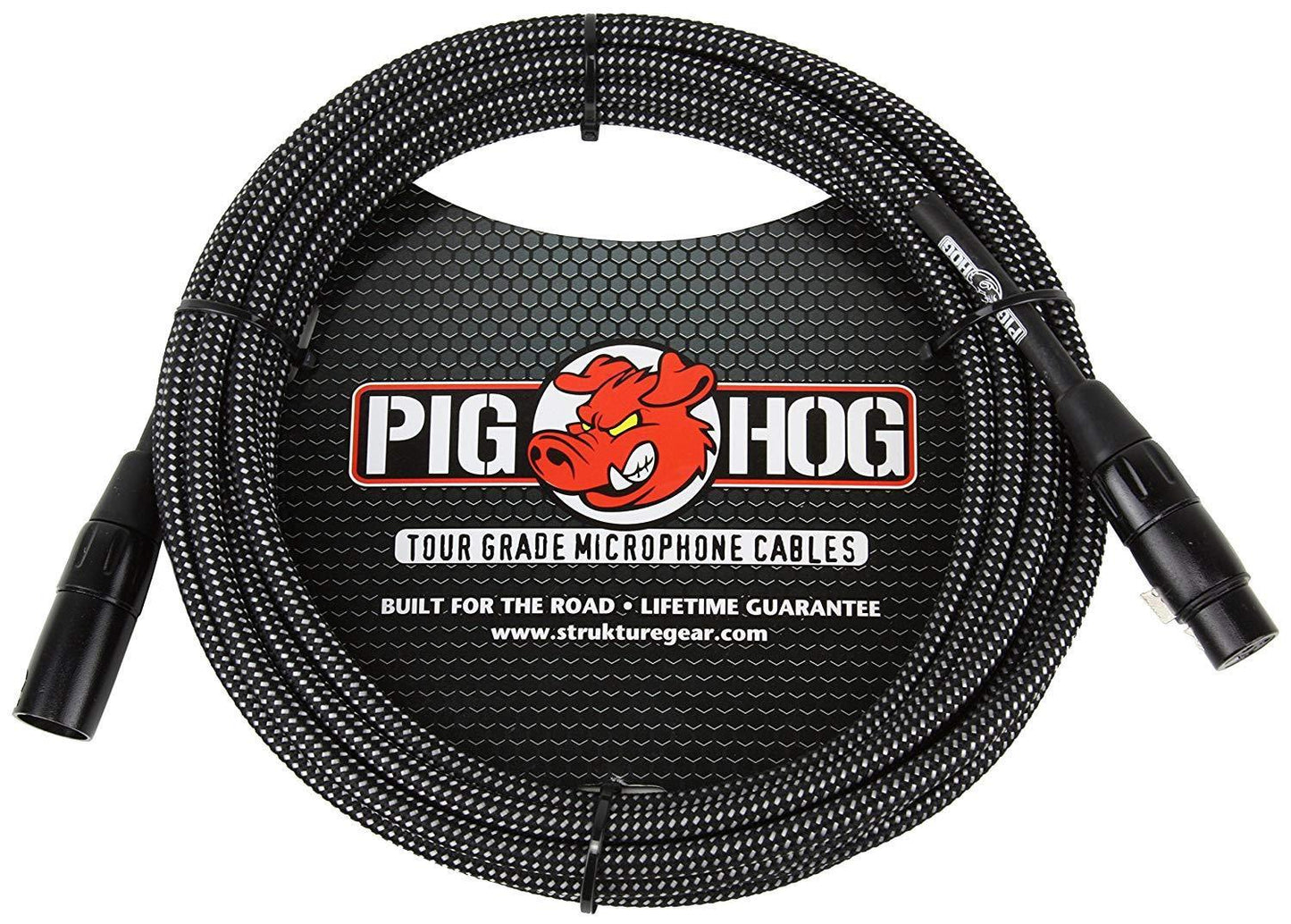 3 Pack Pig Hog PHM20BKW XLR High Performance B&W Microphone Cable, 20 Ft - New