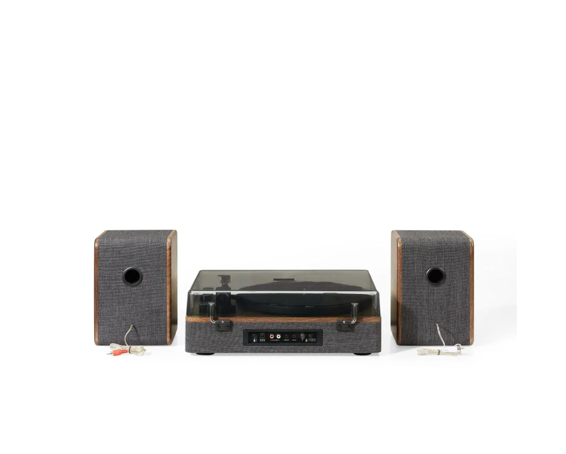 Crosley Nocturne 2-Speed Record Player With Speakers - Charcoal-NEW