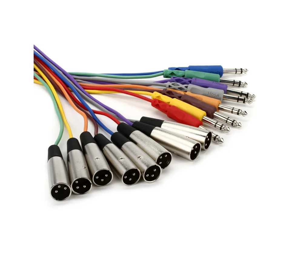 Hosa STX-803M 8-channel 1/4 inch TRS Male to XLR Male Balanced Snake - 9.9 foot -NEW
