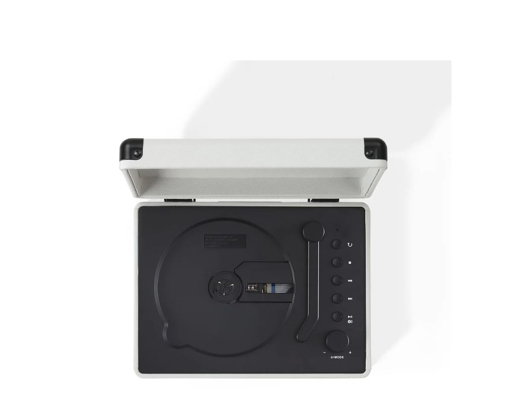 Crosley CR3505DP Cruiser Portable CD Player Retro Bluetooth Speakers, White Farmhouse -NEW