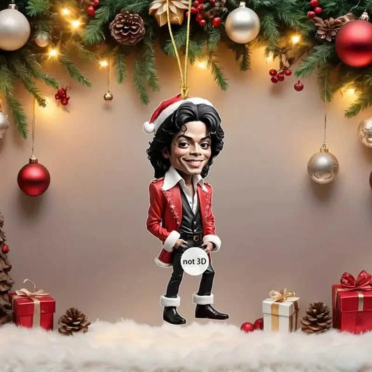 Acrylic Musician Caricature Ornament Santa Hat Holiday Decor