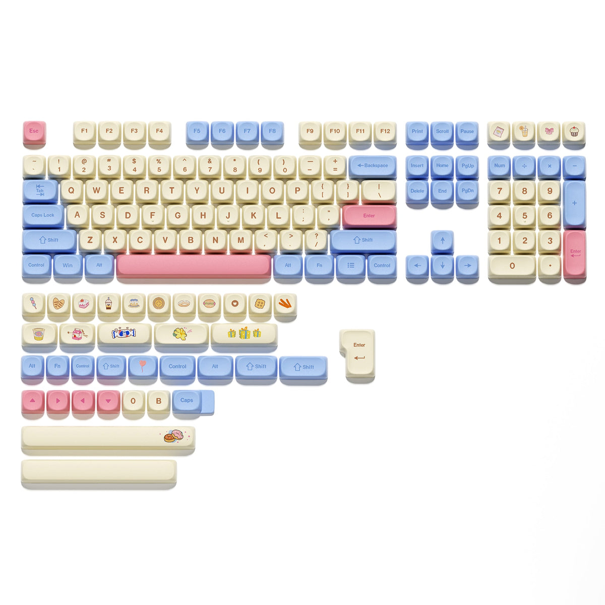 XVX Rainbow Candy MOA Profile 143-Key PBT Keycap Set