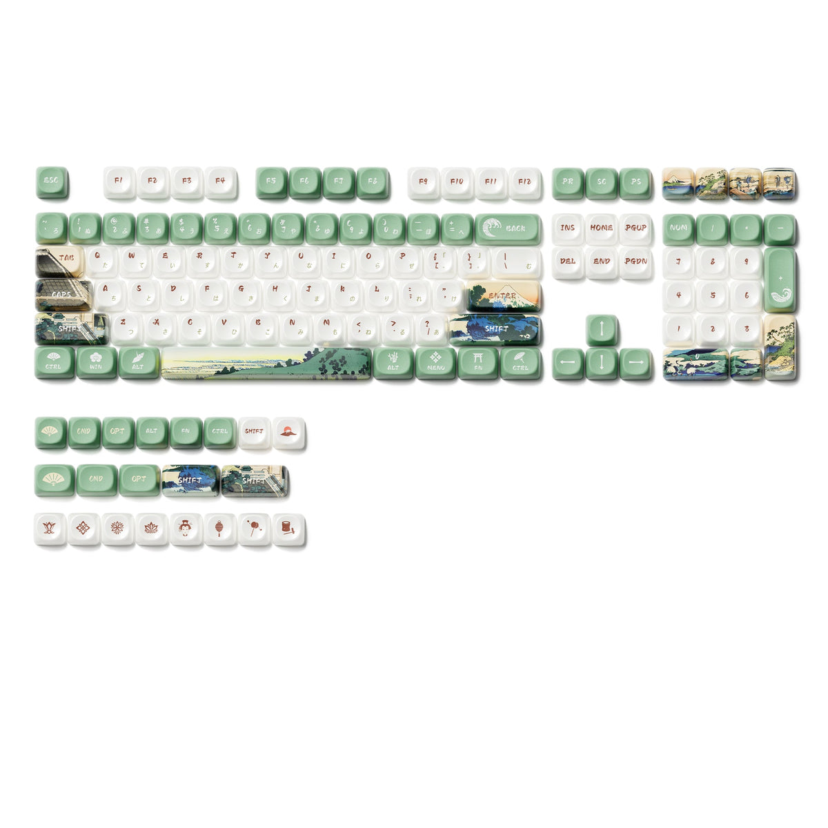XVX U-kiyoe Fugaku Series Glaze Textured MOA Profile Keycap Set