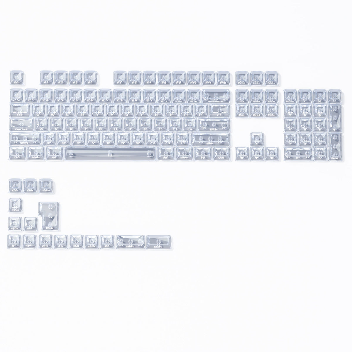 XVX Arctic Transparent Double-Shot PC Keycap Set