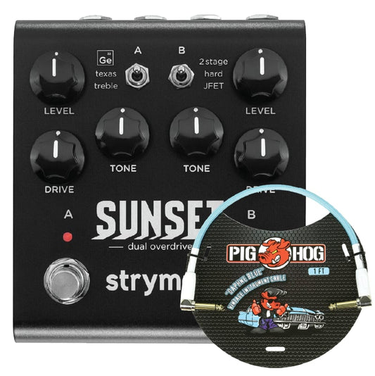 Strymon Midnight Edition Sunset Dual Overdrive 2022 - Midnight Edition Dark Gray, +FREE Patch Cable - New