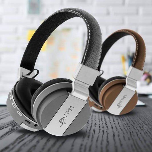 Leather Wireless Over-Ear Headphones Bluetooth Foldable Aduro Pop Soul