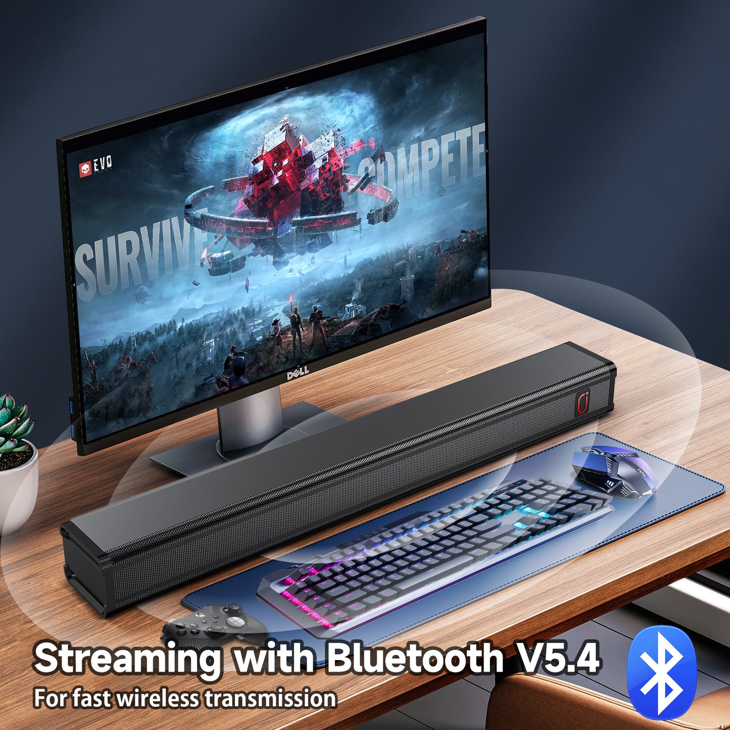 JYX 31.5in 3D Surround Sound Bar For TV With Subwoofer