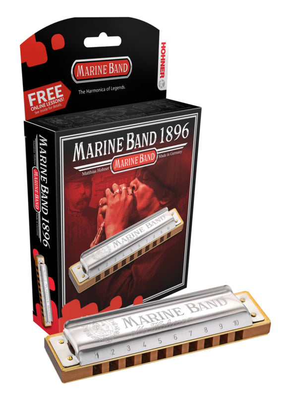 Hohner Marine Band 1896 Harmonica - Key of B Flat -NEW