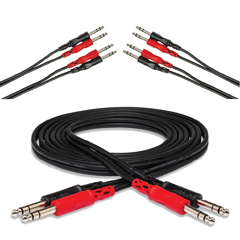 New - Hosa Stereo Interconnect Dual 1/4-inch TRS Male to same Cable 3mtr CSS-203