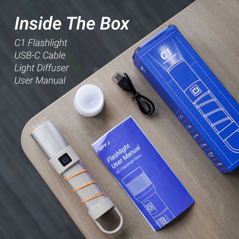Camping Flashlight Built-in Hook All-in-One Flashlight C1