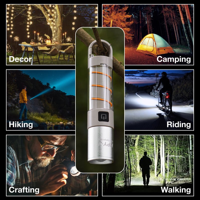 Camping Flashlight Built-in Hook All-in-One Flashlight C1