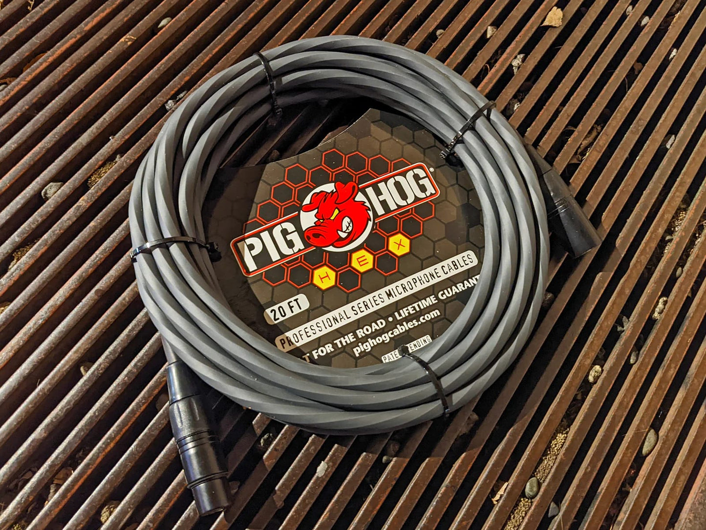 Pig Hog PHMH25GR Hex Series Mic Cable, Grey 25ft-NEW