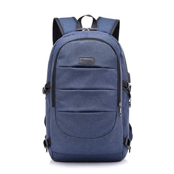 Anti Theft Waterproof Backpack with USB Charging Port and Headphone Interface Classic