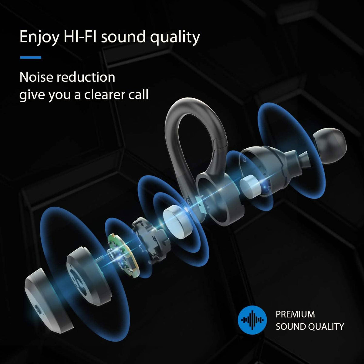 Bluetooth Headphones IPX7 True Wireless Earbuds APEKX