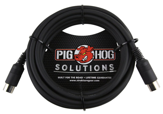 Pig Hog Solutions PMID15 - 15ft MIDI Cable Black Instrument Interface - New