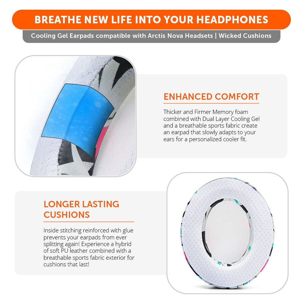 WC FreeZe Cooling Gel Earpads for Arctis Nova Headphones