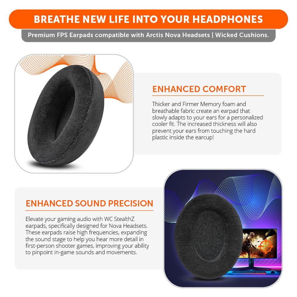 Arctis Nova Enhanced Sound Precision Earpads WC StealthZ