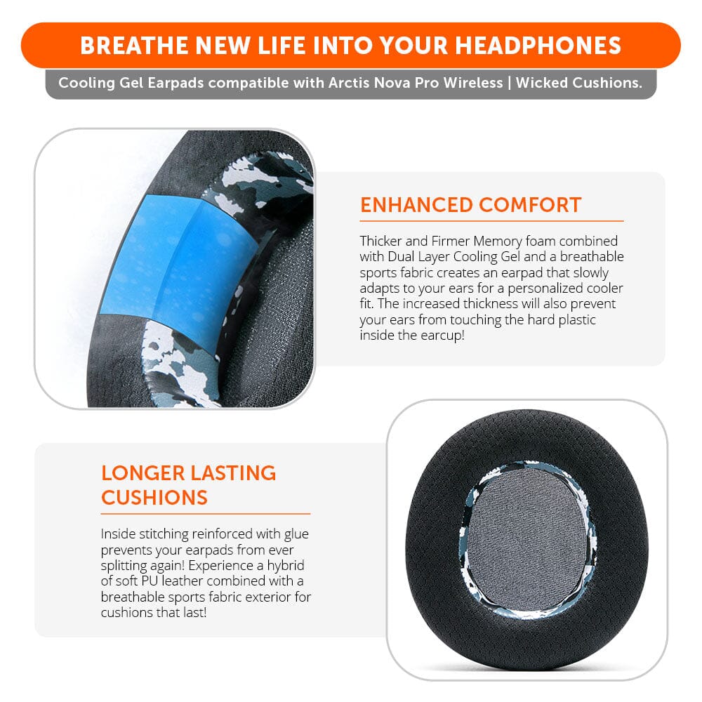 WC FreeZe Cooling Gel Earpads for Arctis Nova Pro Wireless