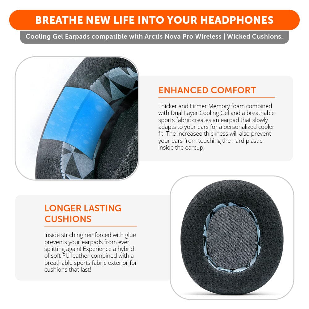 WC FreeZe Cooling Gel Earpads for Arctis Nova Pro Wireless