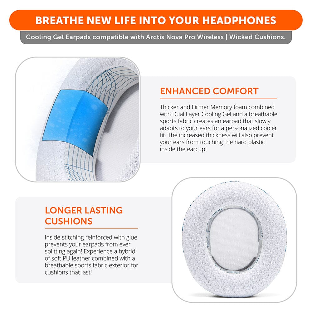 WC FreeZe Cooling Gel Earpads for Arctis Nova Pro Wireless