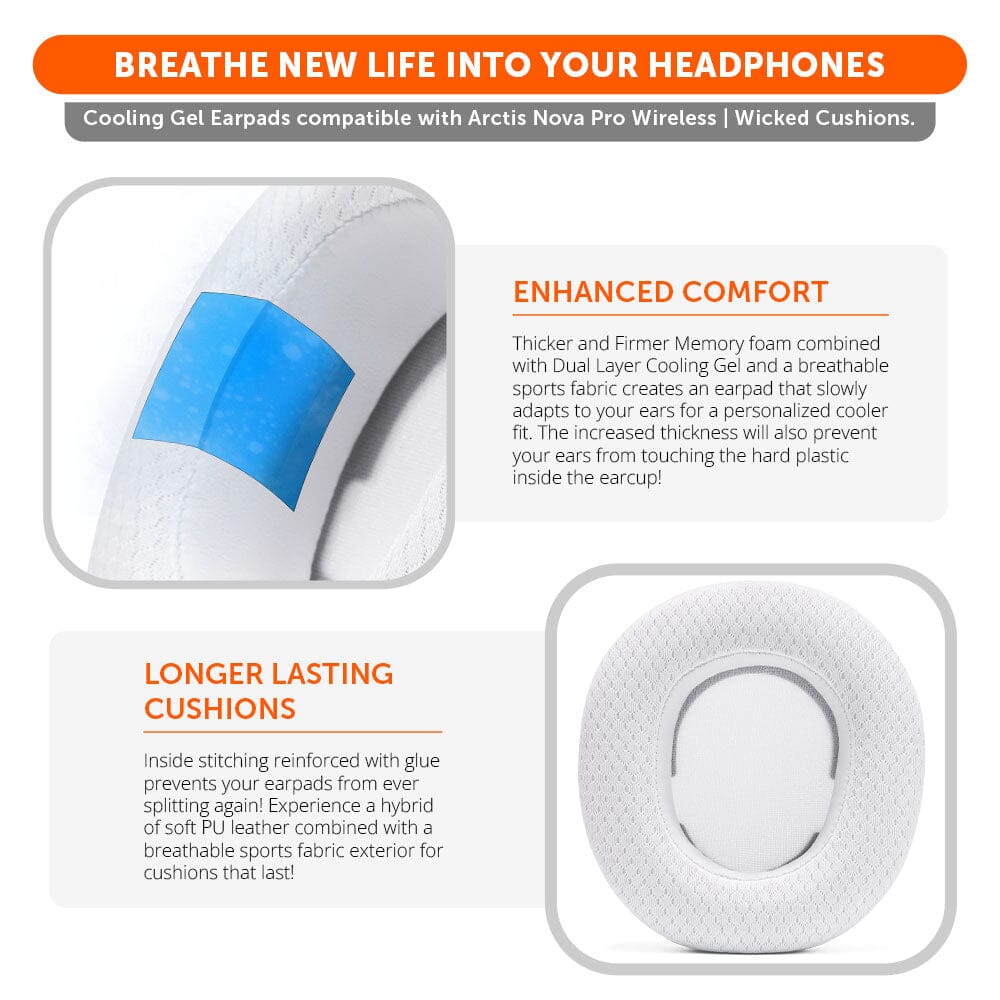 WC FreeZe Cooling Gel Earpads for Arctis Nova Pro Wireless