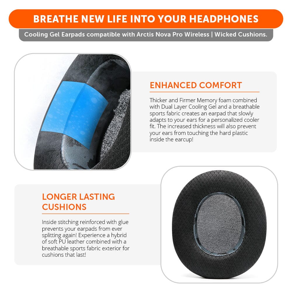WC FreeZe Cooling Gel Earpads for Arctis Nova Pro Wireless