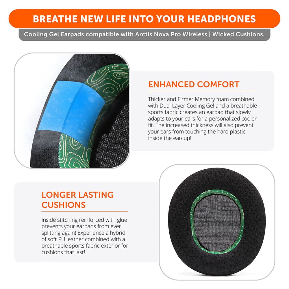 WC FreeZe Cooling Gel Earpads for Arctis Nova Pro Wireless