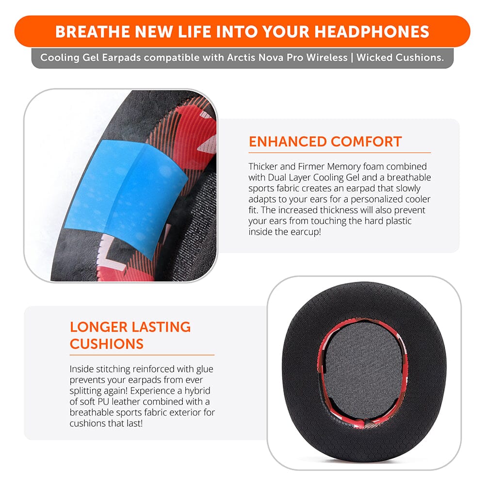 WC FreeZe Cooling Gel Earpads for Arctis Nova Pro Wireless