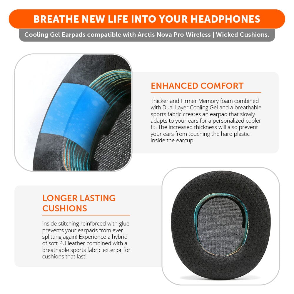 WC FreeZe Cooling Gel Earpads for Arctis Nova Pro Wireless
