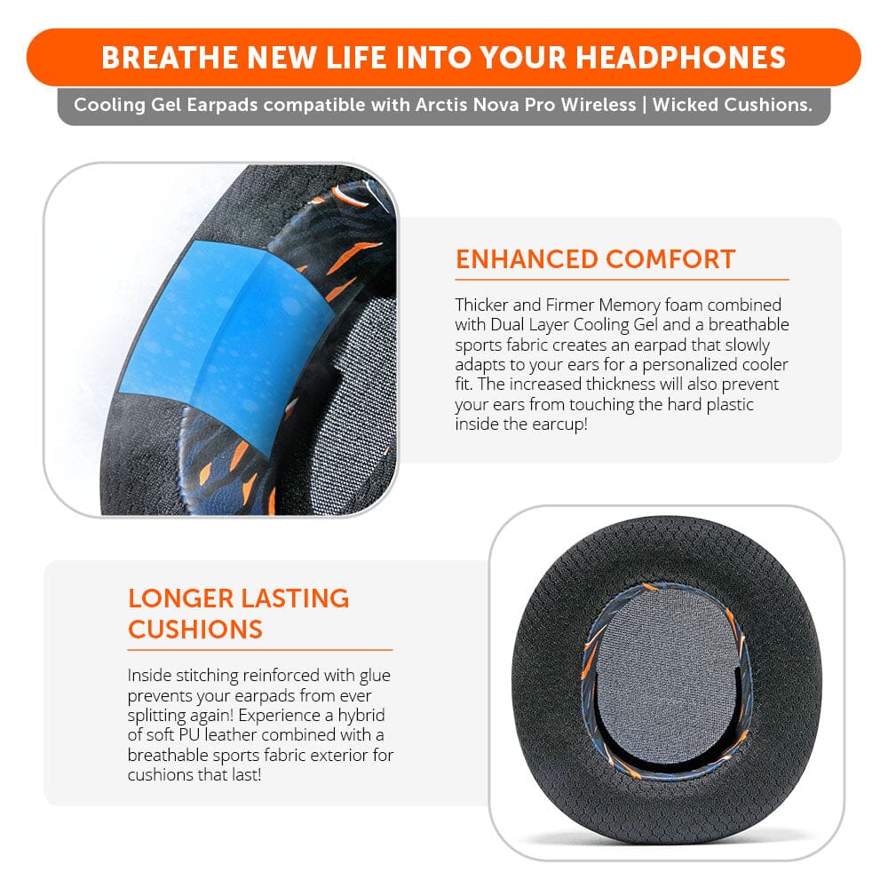 WC FreeZe Cooling Gel Earpads for Arctis Nova Pro Wireless