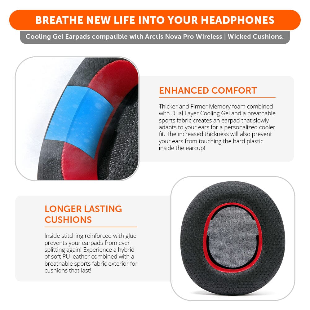 WC FreeZe Cooling Gel Earpads for Arctis Nova Pro Wireless