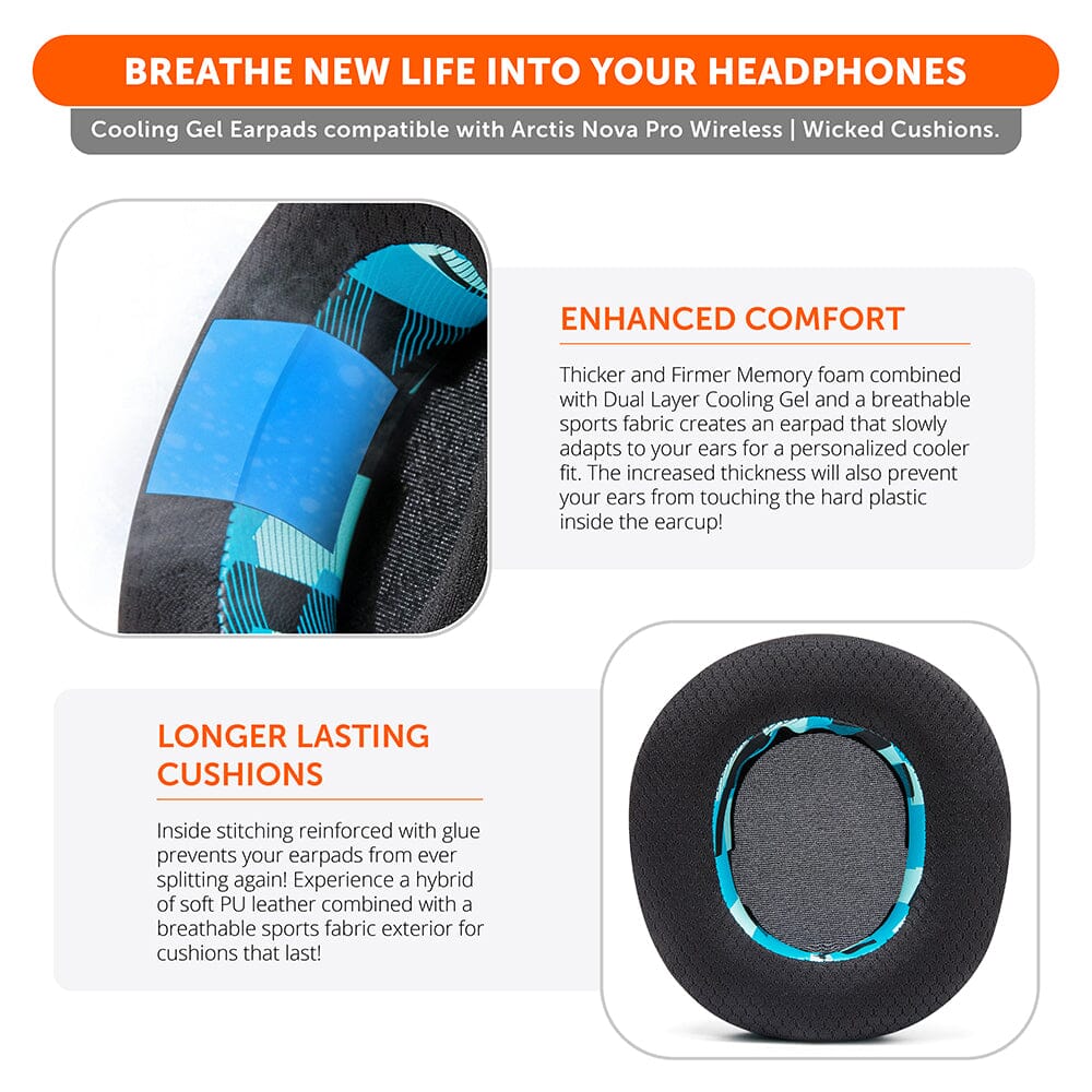 WC FreeZe Cooling Gel Earpads for Arctis Nova Pro Wireless