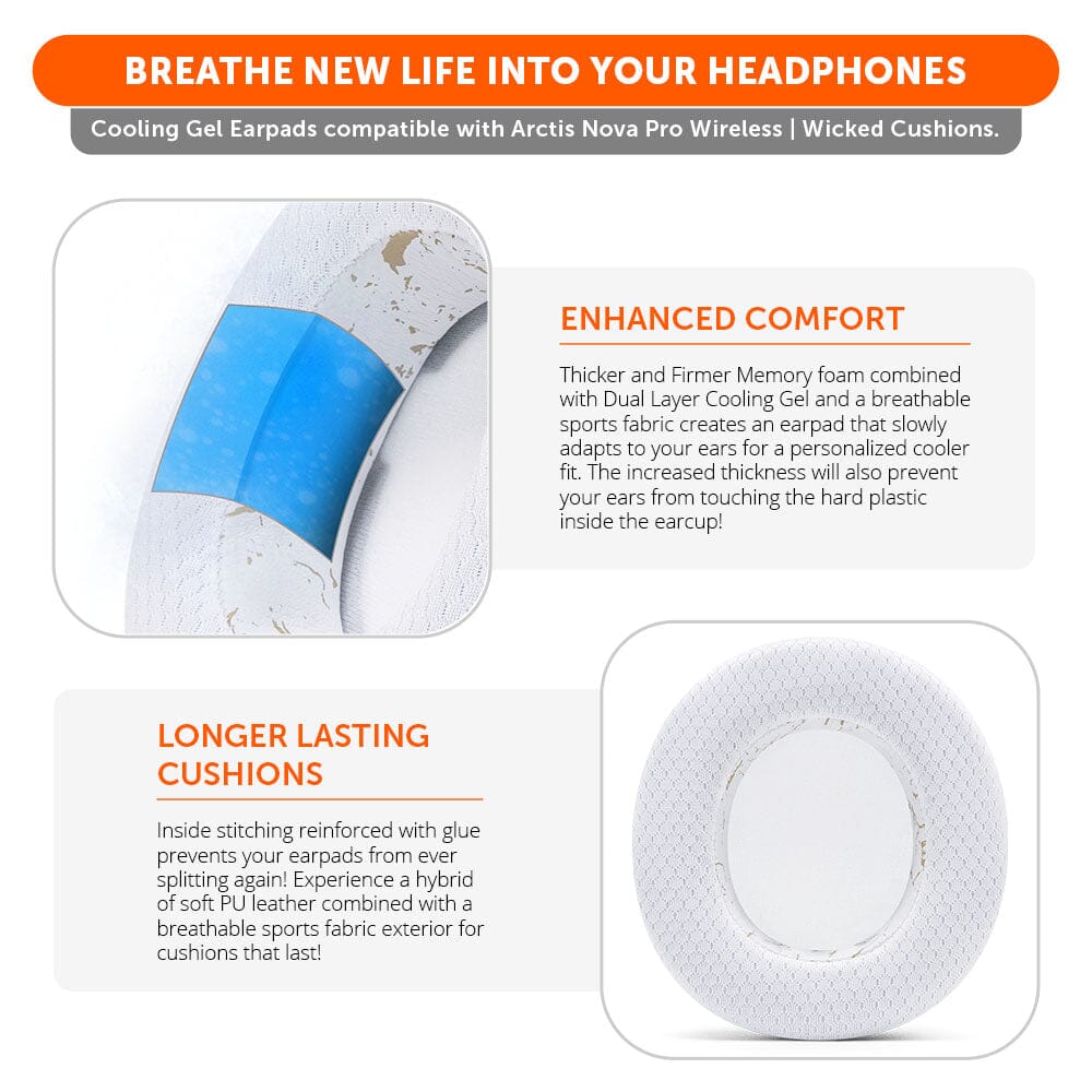 WC FreeZe Cooling Gel Earpads for Arctis Nova Pro Wireless