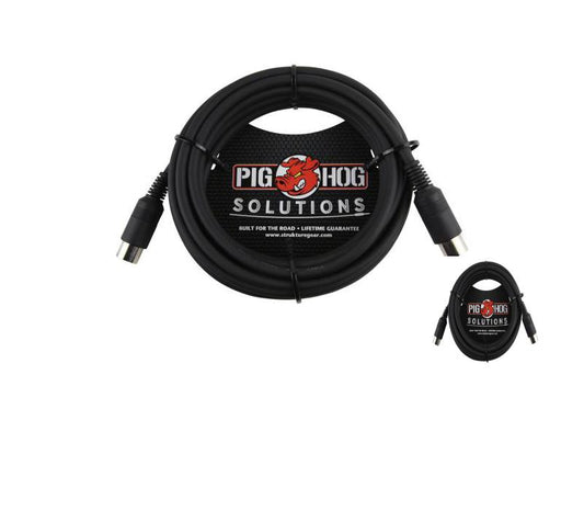 Pig Hog Solutions PMID15 - 15ft MIDI Cable Black Instrument Interface - New