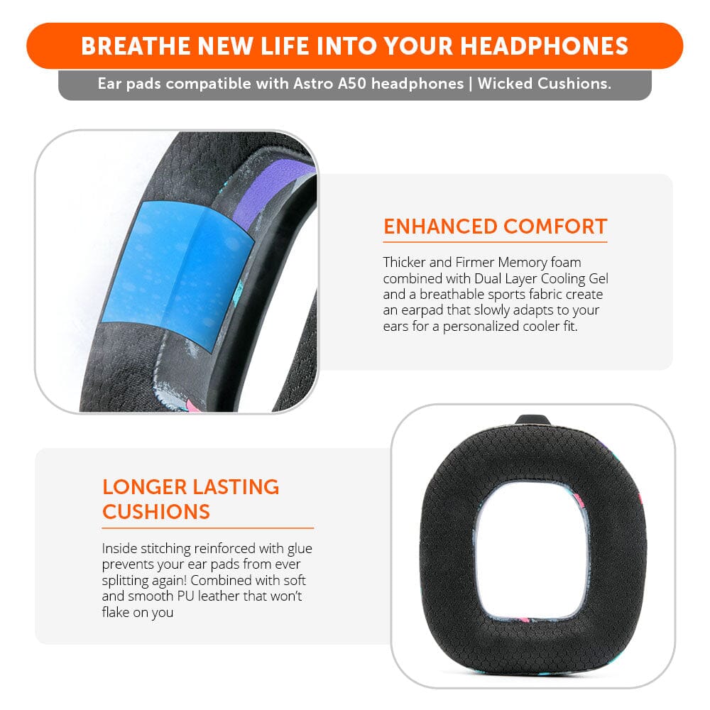 Astro A50 WC FreeZe Cooling Gel Earpads Replacement for Gen 4 Gen 5 A50X