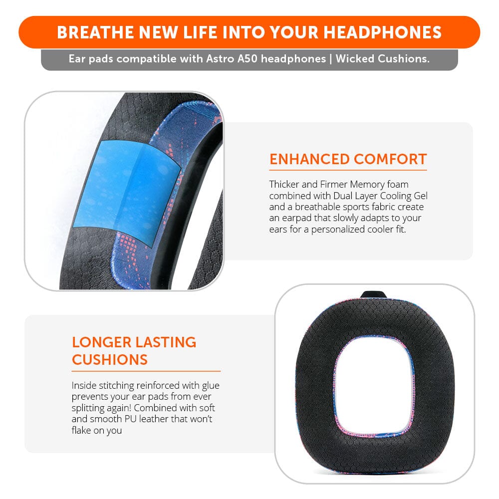 Astro A50 WC FreeZe Cooling Gel Earpads Replacement for Gen 4 Gen 5 A50X