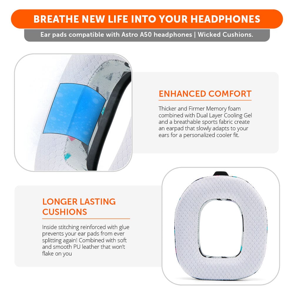 Astro A50 WC FreeZe Cooling Gel Earpads Replacement for Gen 4 Gen 5 A50X