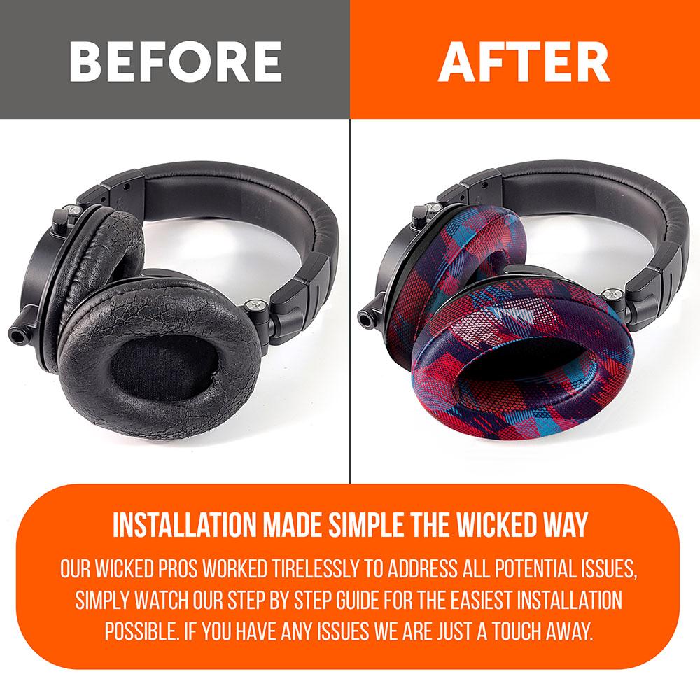 ATH M50X Replacement Earpads Thick PU Leather Headphone Cushions