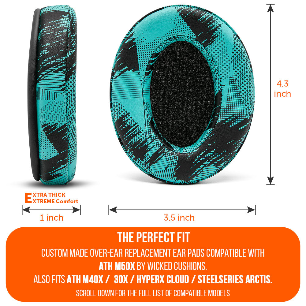 ATH M50X Replacement Earpads Thick PU Leather Headphone Cushions