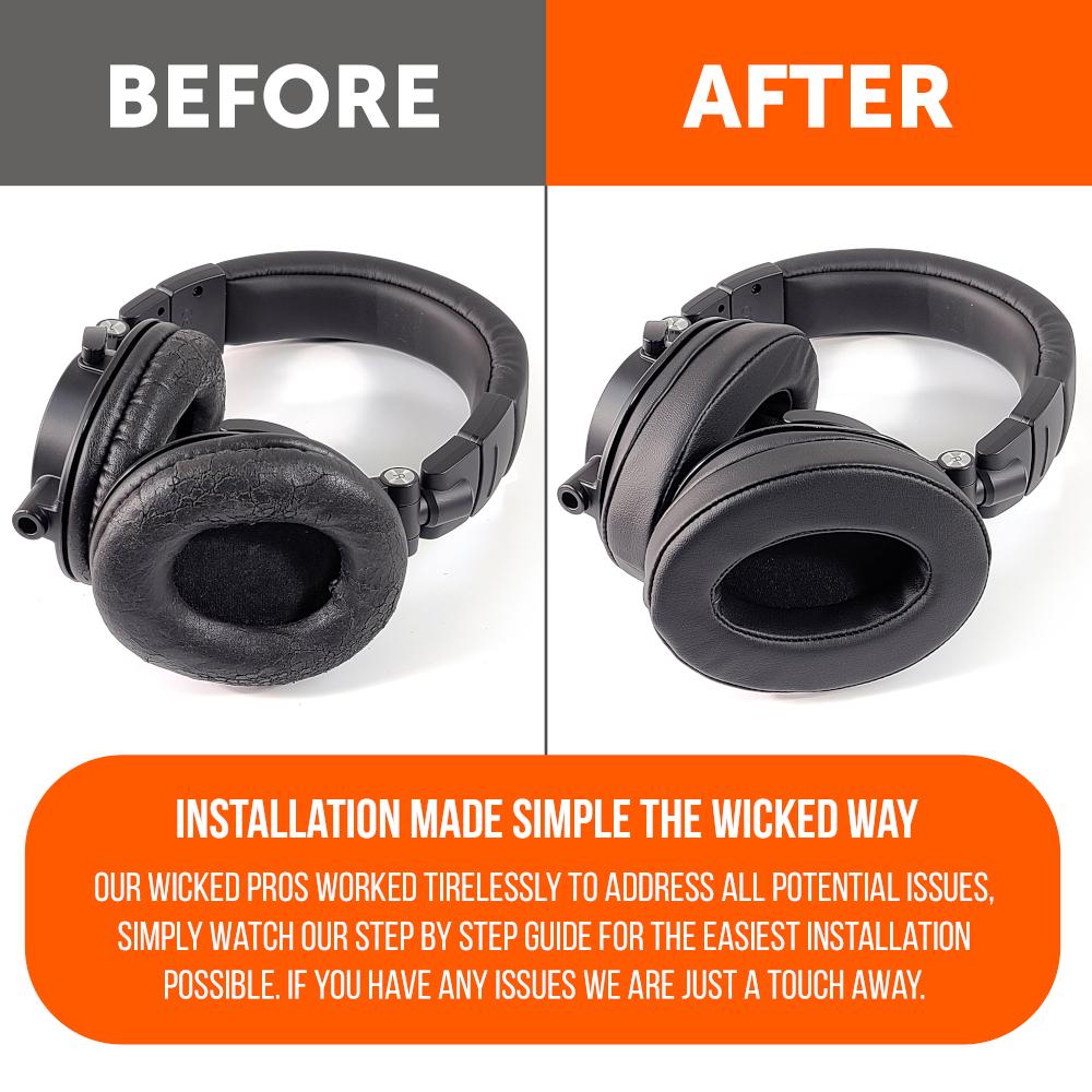 ATH M50X Replacement Earpads Thick PU Leather Headphone Cushions