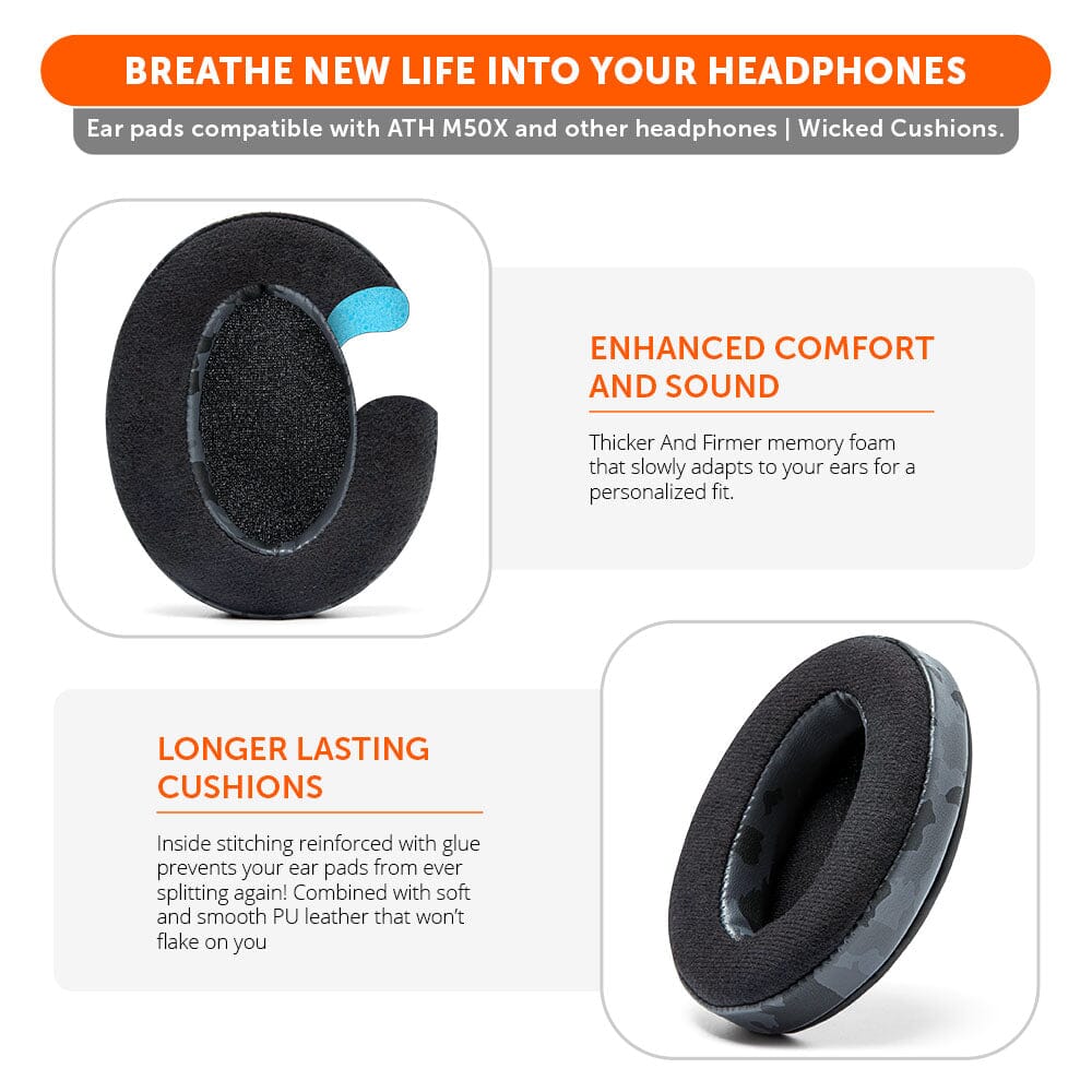 ATH M50X Velour Hybrid Replacement Earpads