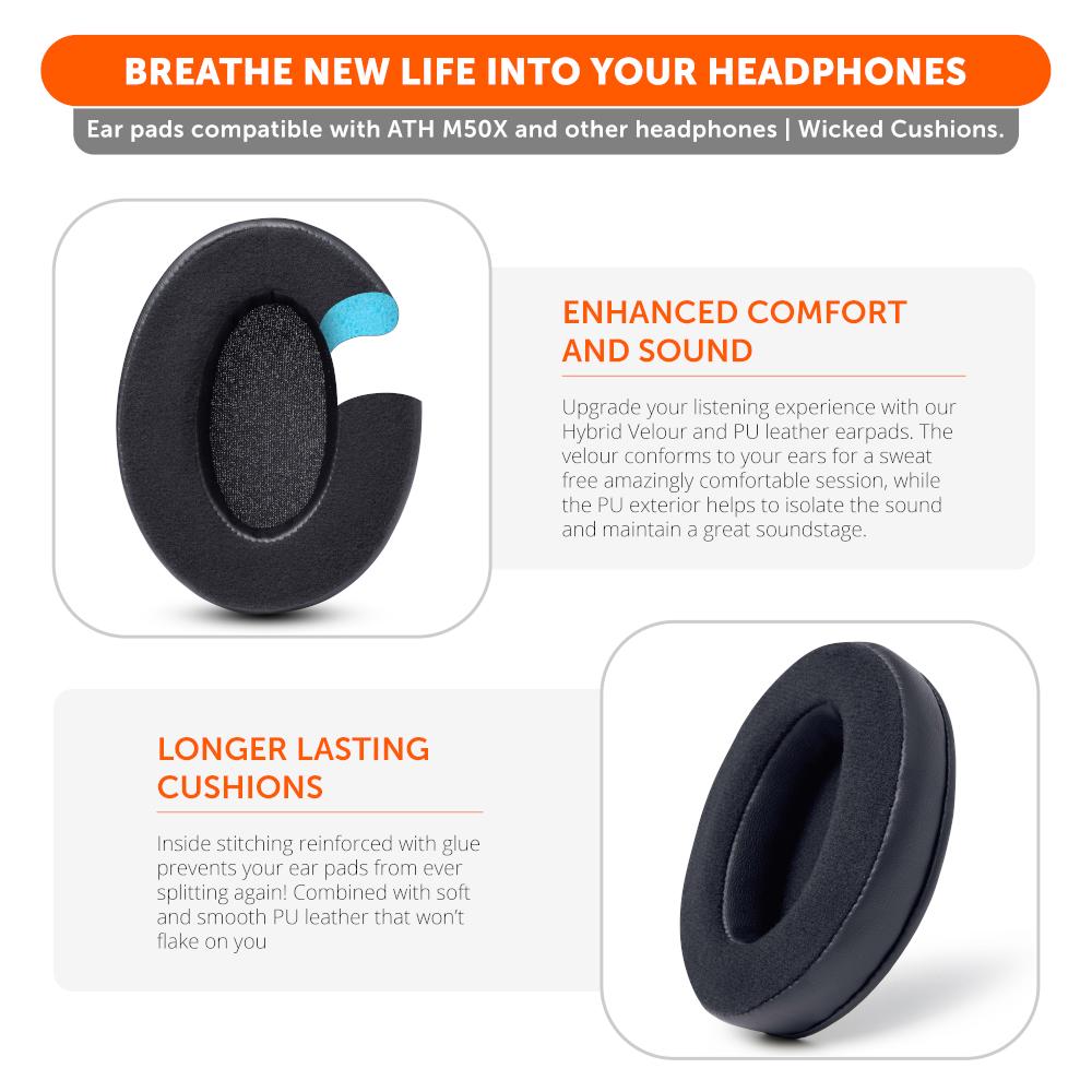ATH M50X Velour Hybrid Replacement Earpads