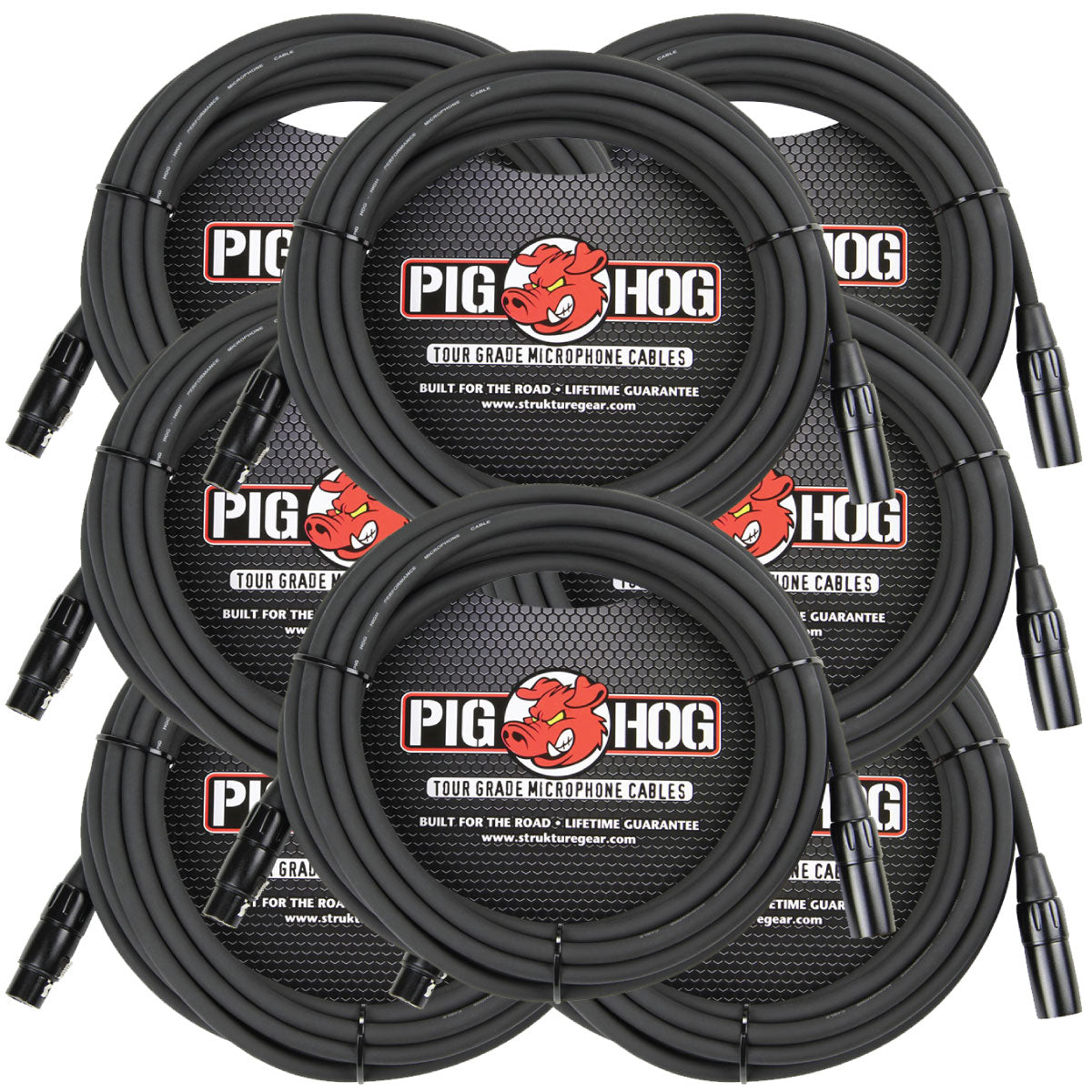 8 Pack Pig Hog PHM30 XLR High Performance 8mm Microphone 30 Foot Ft Mic Cable Lifetime Warranty!