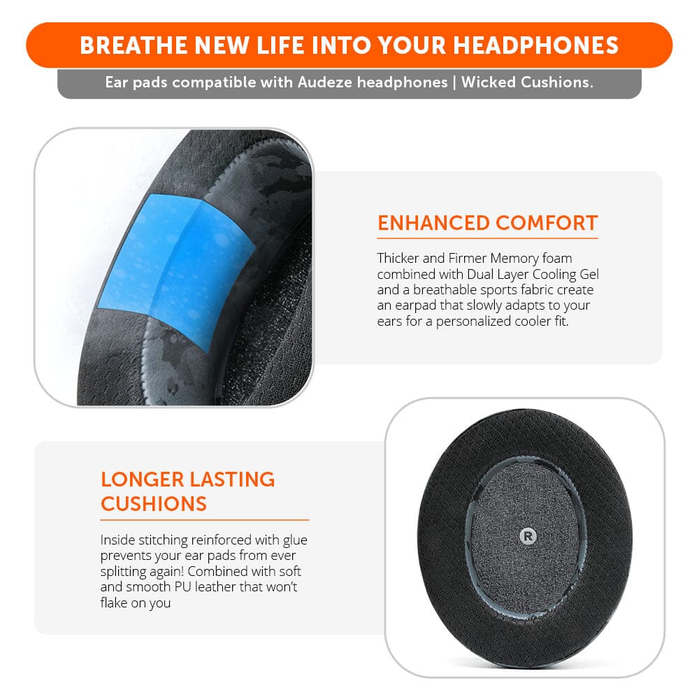 WC FreeZe Cooling Gel Replacement Earpads for Audeze Penrose & Mobius